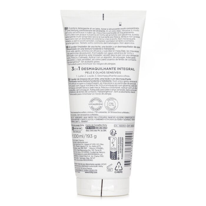 Vichy Purete Thermale 3 In 1 One Step Cleanser (For Sensitive Skin) (Random Packaging) 200ml/6.76ml