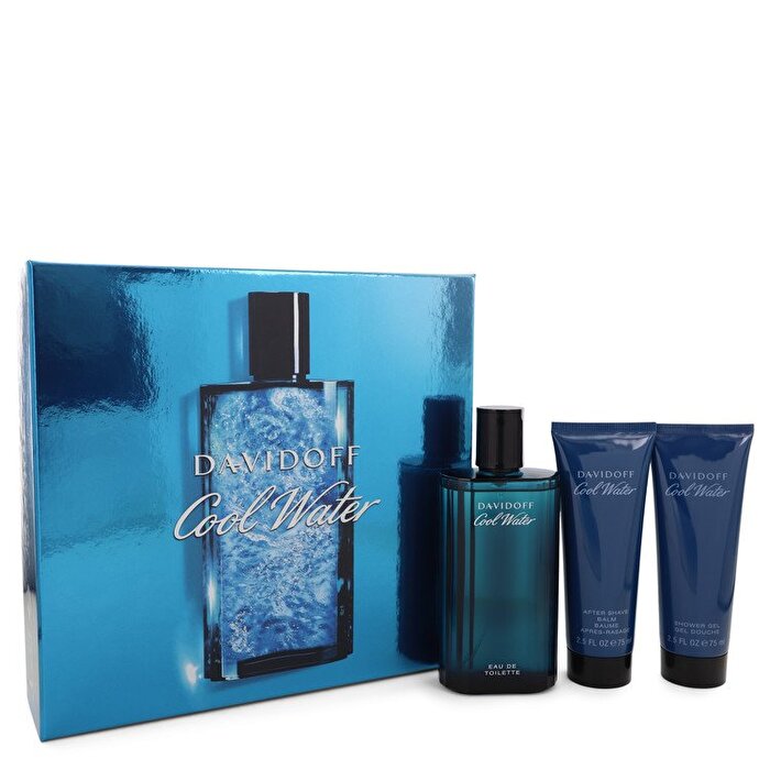Davidoff Cool Water Gift Set - Eau De Toilette Spray + 2.5 oz After Shave Balm + 2.5 oz Shower Gel