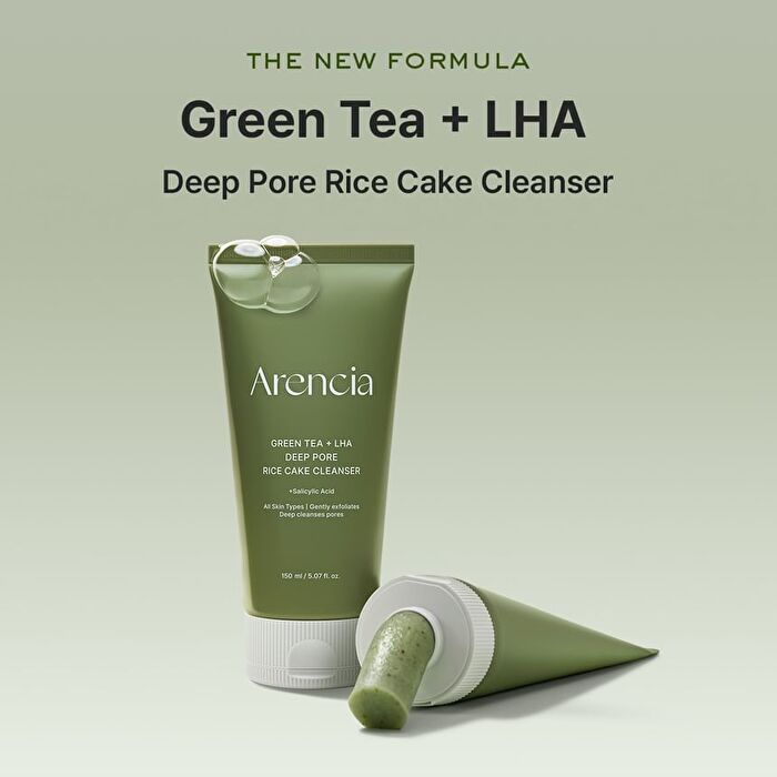 Arencia Green Tea + LHA Deep Pore Rice Cake Cleanser 150g