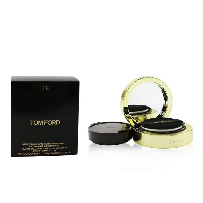 Tom Ford Shade And Illuminate Foundation Soft Radiance Cushion Compact SPF 45 With Extra Refill - #1.1 Warm Sand 2x12g