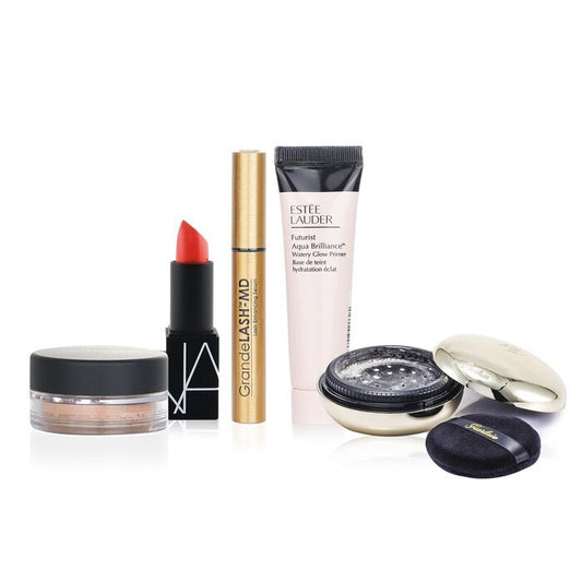 Watery Glow Primer (Miniature) + NARS Lipstick 3.5g + Guerlain Les Voilettes Powder 20g + Grande Cosmetics 15ml